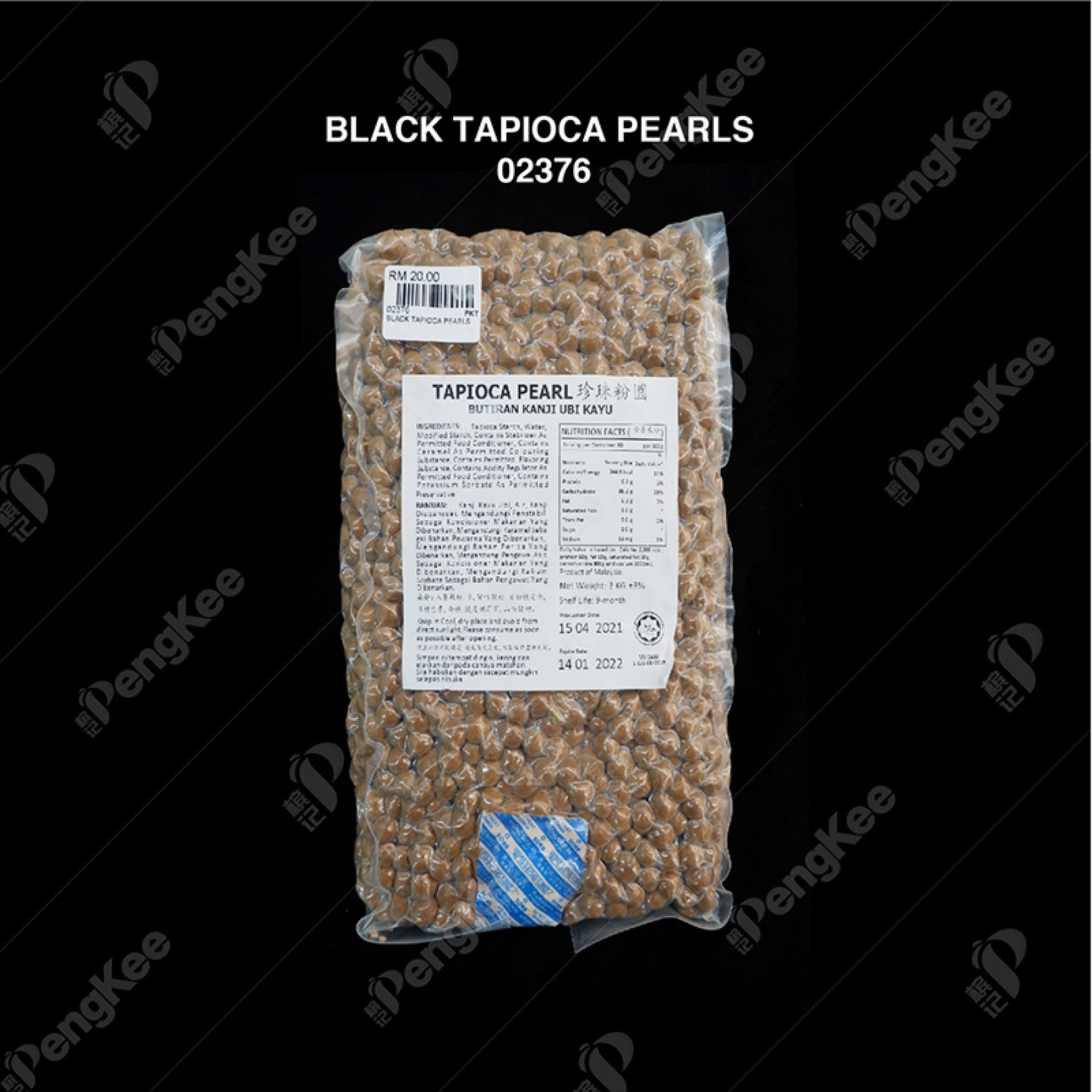 BLACK TAPIOCA PEARLS (3KGS X 6PKT/CTN)